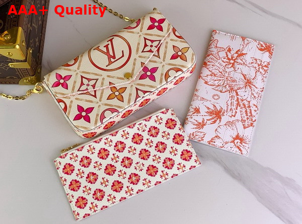Louis Vuitton Felicie Pochette in Coral Monogram Tiles Canvas Replica