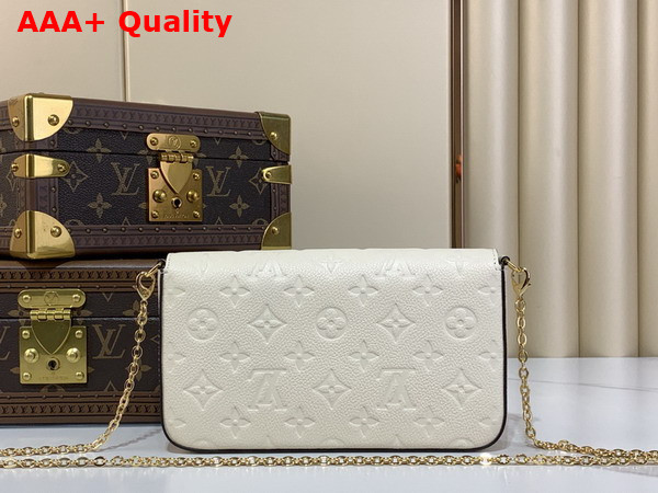 Louis Vuitton Felicie Pochette in Cream Monogram Empreinte Leather M82363 Replica