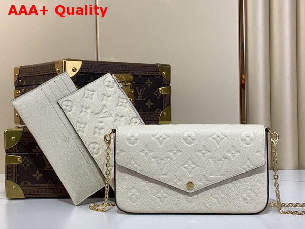 Louis Vuitton Felicie Pochette in Cream Monogram Empreinte Leather M82363 Replica
