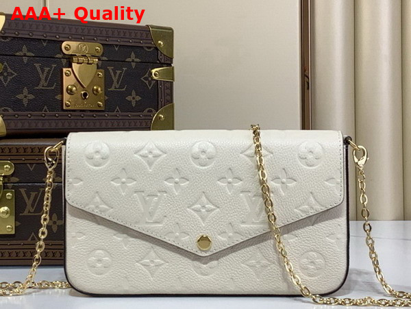 Louis Vuitton Felicie Pochette in Cream Monogram Empreinte Leather M82363 Replica