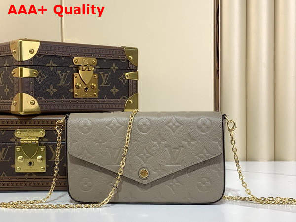 Louis Vuitton Felicie Pochette in Tourterelle Monogram Empreinte Leather M82609 Replica