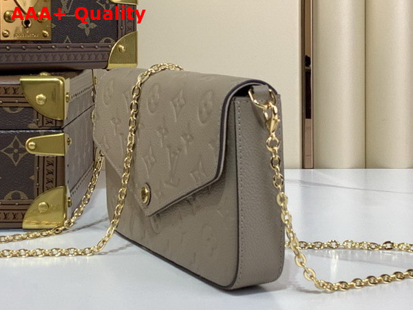 Louis Vuitton Felicie Pochette in Tourterelle Monogram Empreinte Leather M82609 Replica