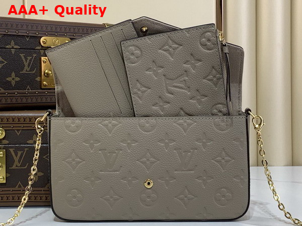 Louis Vuitton Felicie Pochette in Tourterelle Monogram Empreinte Leather M82609 Replica