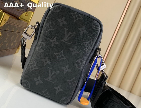 Louis Vuitton Flap Double Phone Pouch Monogram Eclipse Reverse Coated Canvas Replica