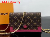 Louis Vuitton Flore Chain Wallet Lie De Vin M67404 Replica