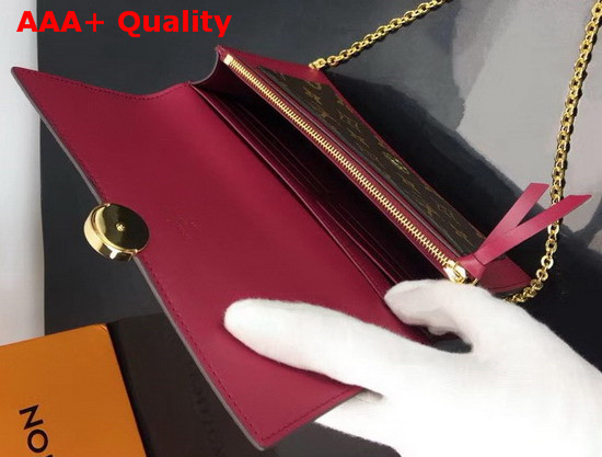 Louis Vuitton Flore Chain Wallet Lie De Vin M67404 Replica