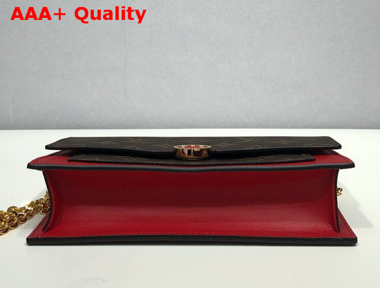 Louis Vuitton Flore Chain Wallet Monogram Coated Canvas and Red Calf Leather Replica