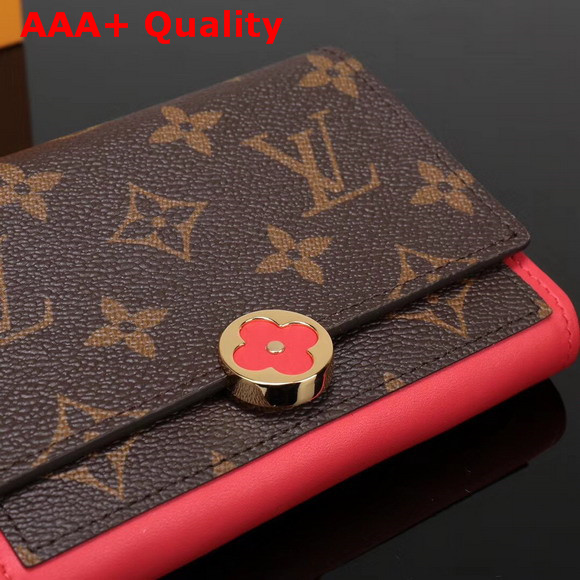 Louis Vuitton Flore Compact Wallet Monogram Coquelicot M64587 Replica