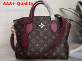 Louis Vuitton Flower Zipped Tote BB Lie de Vin Red M44350 Replica