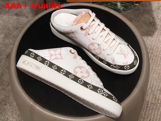 Louis Vuitton Frontrow Open Back Trainer White and Moka Brown Patent Monogram Canvas 1A58DK Replica