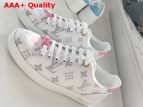Louis Vuitton Frontrow Sneaker Rose Technical Fabric and Calf Leather 1A8NX5 Replica