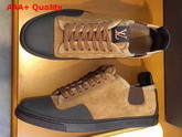 Louis Vuitton Frontrow Sneaker in Brown Suede Calf Replica
