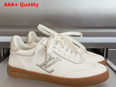 Louis Vuitton Frontrow Sneaker in Ecru White Grained Lambskin 1AIVHF Replica