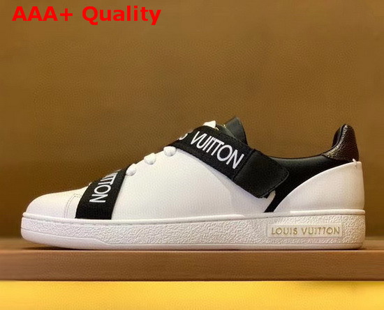 Louis Vuitton Frontrow Sneaker in White Calf Leather with Black Band Replica