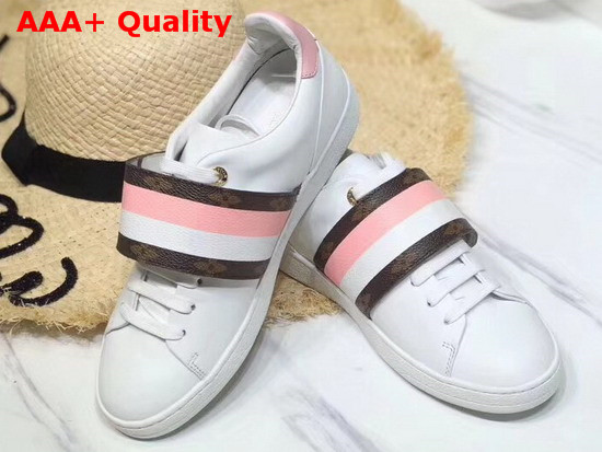 Louis Vuitton Frontrow Trainer White Leather and Monogram Canvas Replica