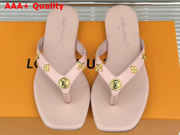 Louis Vuitton Gaia Flat Thong in Pink Lambskin Replica