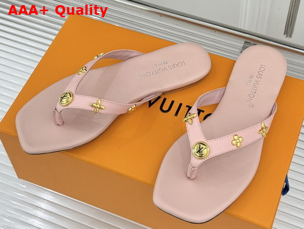 Louis Vuitton Gaia Flat Thong in Pink Lambskin Replica