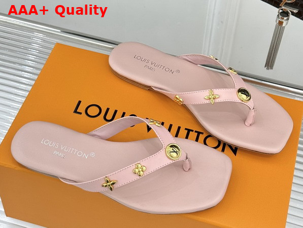 Louis Vuitton Gaia Flat Thong in Pink Lambskin Replica