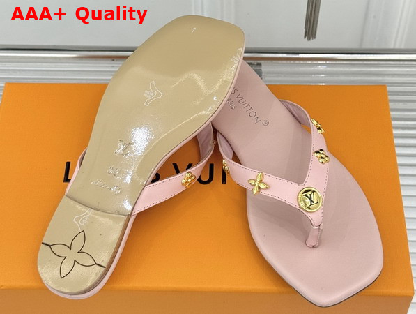Louis Vuitton Gaia Flat Thong in Pink Lambskin Replica