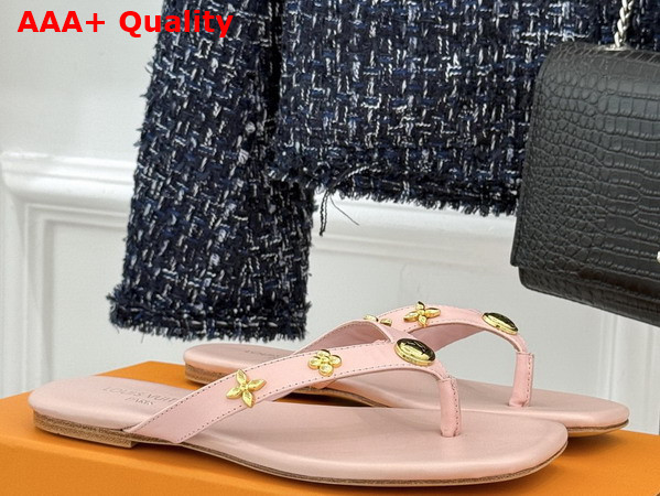 Louis Vuitton Gaia Flat Thong in Pink Lambskin Replica