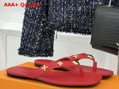 Louis Vuitton Gaia Flat Thong in Red Lambskin 1AK46B Replica