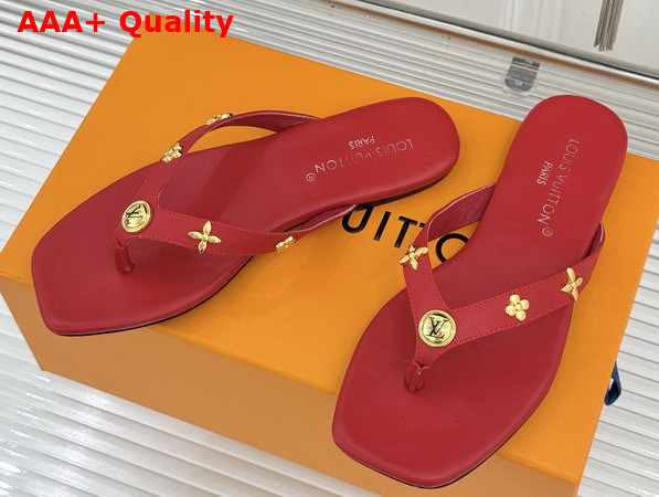 Louis Vuitton Gaia Flat Thong in Red Lambskin 1AK46B Replica