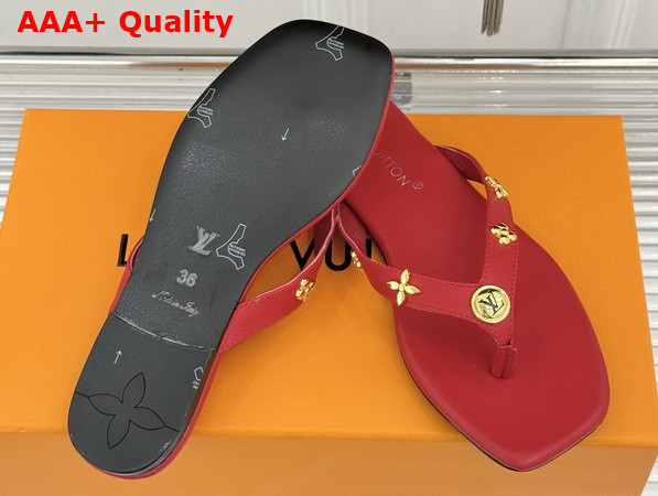 Louis Vuitton Gaia Flat Thong in Red Lambskin 1AK46B Replica