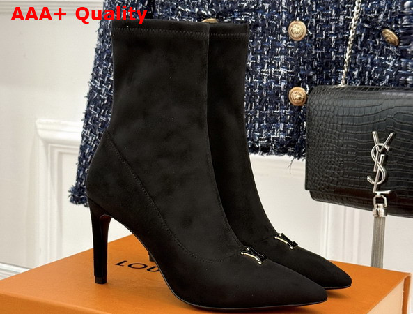 Louis Vuitton Gala Ankle Boot in Black Suede Baby Goat Leather 1AKKC8 Replica