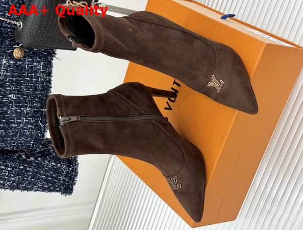 Louis Vuitton Gala Ankle Boot in Brown Suede Baby Goat Leather 1AKHIZ Replica