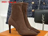 Louis Vuitton Gala Ankle Boot in Brown Suede Baby Goat Leather 1AKHIZ Replica