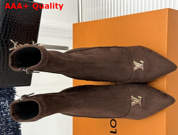 Louis Vuitton Gala Ankle Boot in Brown Suede Baby Goat Leather 1AKHIZ Replica