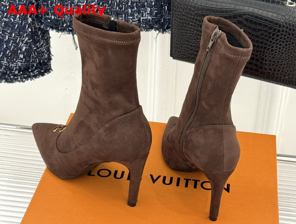 Louis Vuitton Gala Ankle Boot in Brown Suede Baby Goat Leather 1AKHIZ Replica