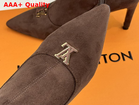 Louis Vuitton Gala Ankle Boot in Brown Suede Baby Goat Leather 1AKHIZ Replica