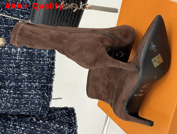 Louis Vuitton Gala Ankle Boot in Brown Suede Baby Goat Leather 1AKHIZ Replica