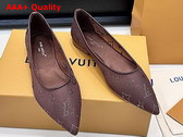 Louis Vuitton Gala Flat Ballerina in Brown Mesh and Strass 1AIFUI Replica