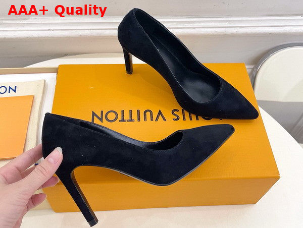 Louis Vuitton Gala Pump in Black Suede Calf Leather 1AINOW Replica
