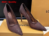 Louis Vuitton Gala Pump in Brown Mesh and Strass 1AIFJD Replica