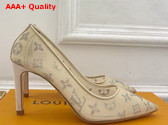 Louis Vuitton Gala Pump in Nude Beige Mesh and Strass 1AIDPW Replica