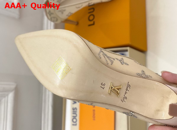 Louis Vuitton Gala Pump in Nude Beige Mesh and Strass 1AIDPW Replica