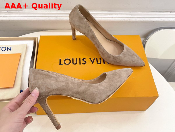 Louis Vuitton Gala Pump in Nude Suede Calf Leather 1AINO0 Replica