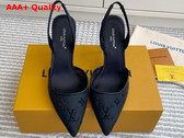 Louis Vuitton Gala Slingback Pump in Black Translucent Mesh and Strass 1AJN04 Replica