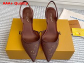 Louis Vuitton Gala Slingback Pump in Brown Translucent Mesh and Strass 1AJPTX Replica