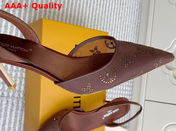 Louis Vuitton Gala Slingback Pump in Brown Translucent Mesh and Strass 1AJPTX Replica
