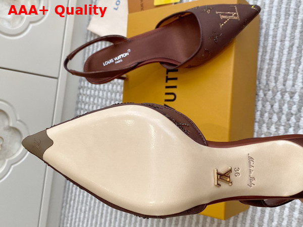 Louis Vuitton Gala Slingback Pump in Brown Translucent Mesh and Strass 1AJPTX Replica