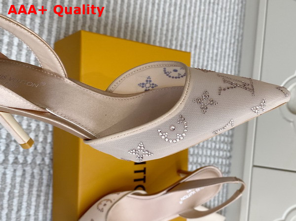Louis Vuitton Gala Slingback Pump in Nude Translucent Mesh and Strass 1AJPUY Replica