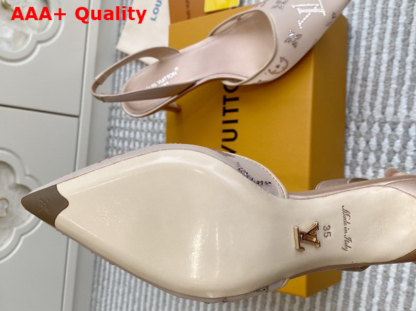 Louis Vuitton Gala Slingback Pump in Nude Translucent Mesh and Strass 1AJPUY Replica