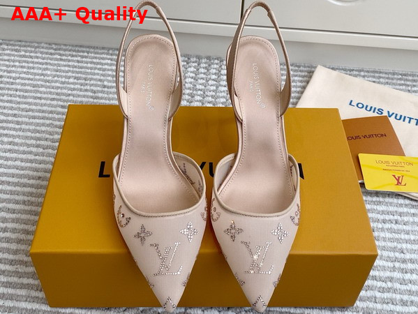 Louis Vuitton Gala Slingback Pump in Nude Translucent Mesh and Strass 1AJPUY Replica