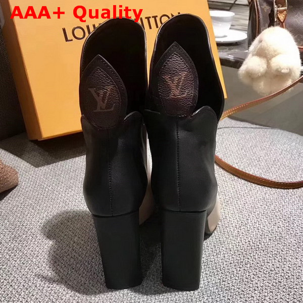 Louis Vuitton Gamble Diva Ankle Boot in Black and Nude Plain Calf Leather 1A2VHJ Replica
