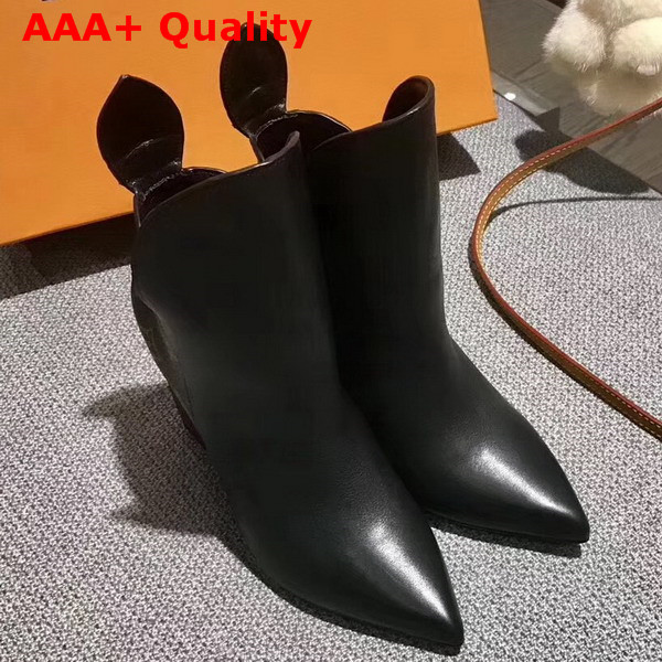 Louis Vuitton Gamble Diva Ankle Boot in Monogram Canvas and Black Plain Calf Leather 1A2VHJ Replica