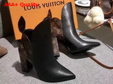 Louis Vuitton Gamble Diva Ankle Boot in Monogram Canvas and Black Plain Calf Leather 1A2VHJ Replica